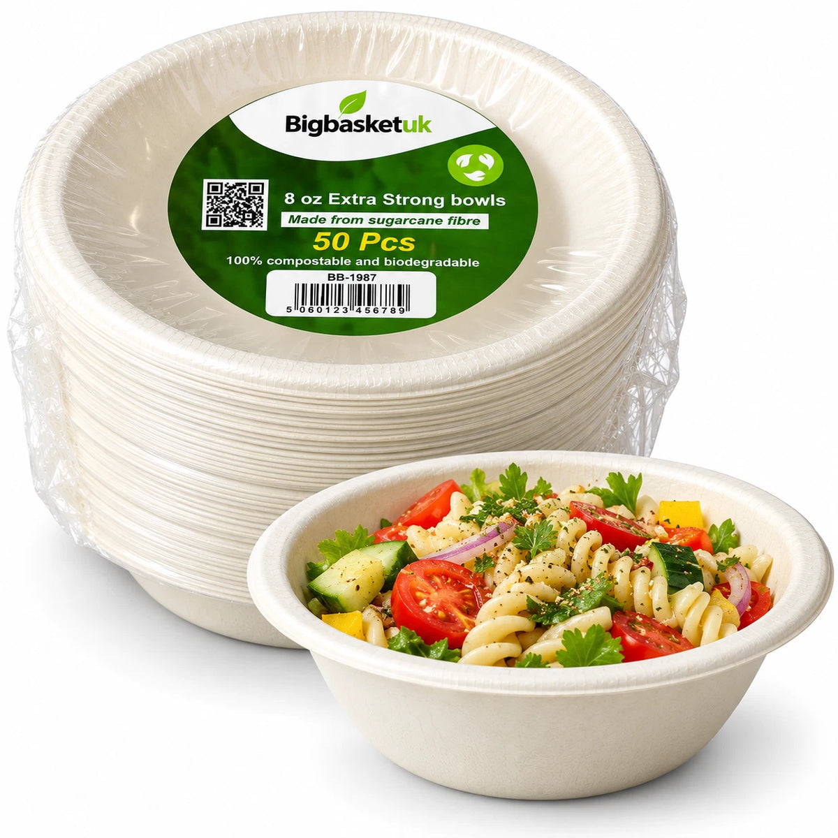 Bagasse Paper Bowls 8oz 240ml Disposable Dessert Party Catering Compostable