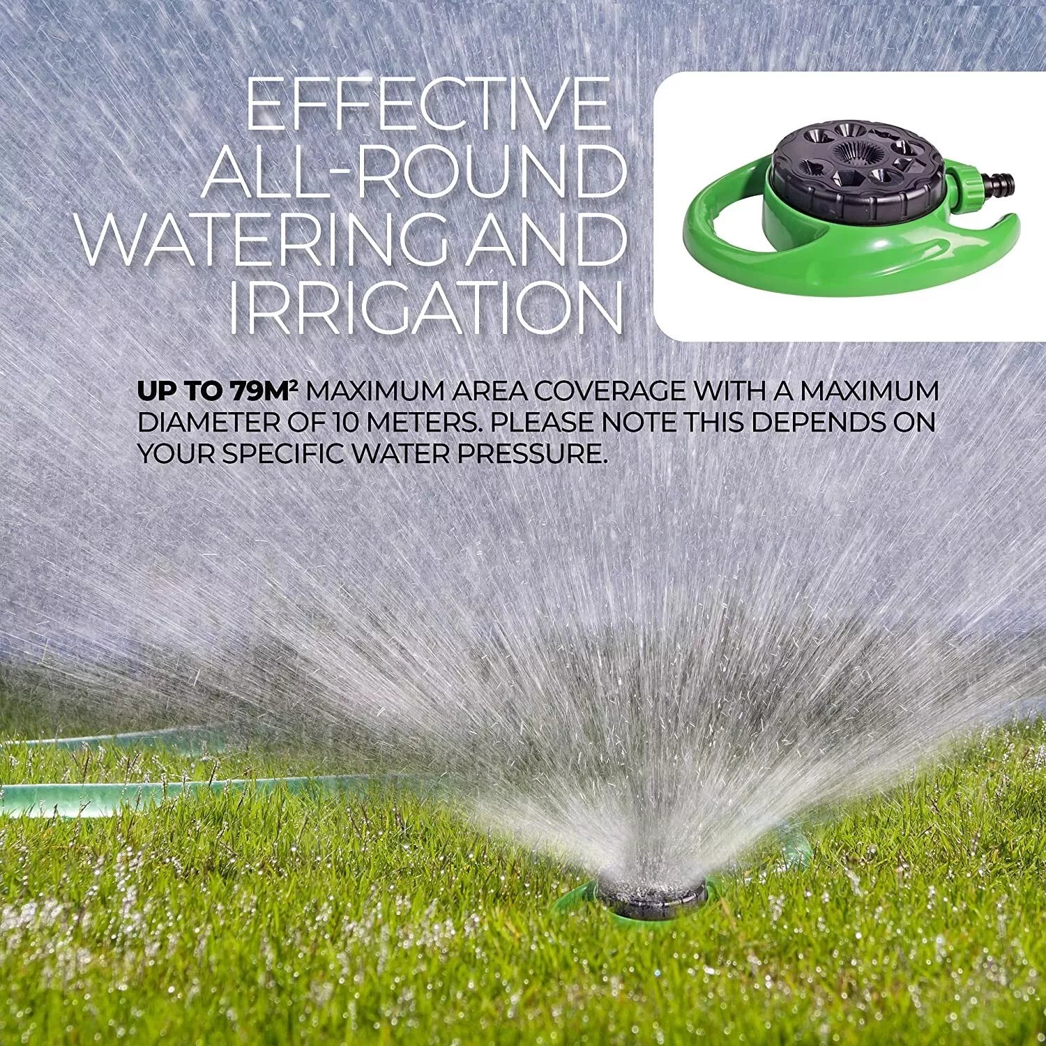 360° Garden Watering Sprinkler – 9 Function Lawn & Grass Irrigation Spray for Garden Watering