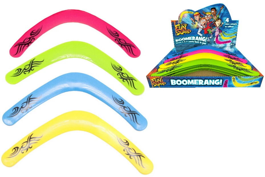 Neon Colour Boomerang Toy 40cm Summer Garden Beach Outdoor Fun Kids Toys Gift