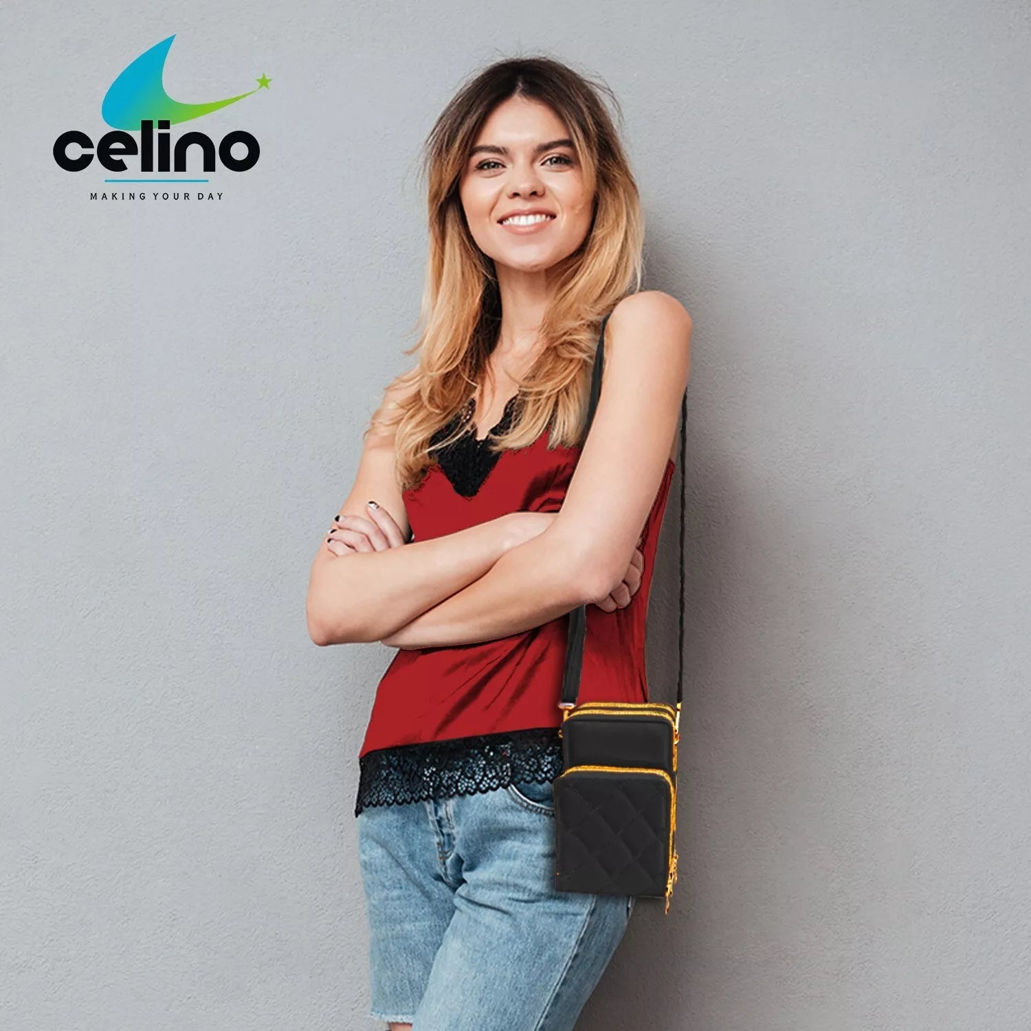 Women Cross Body Bag PU Leather Purse Wallet Pouch Mobile Strap Phone Holder UK