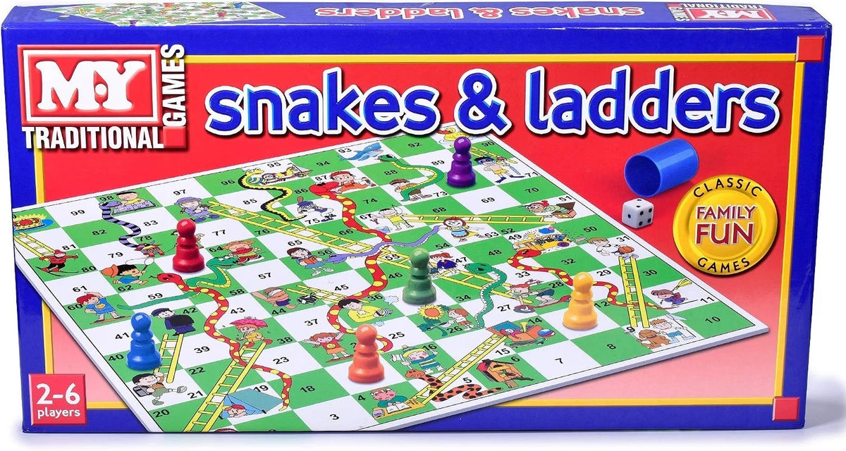 Snakes and Ladders Board Game Classic Traditional Fun Family Kids Adults Games