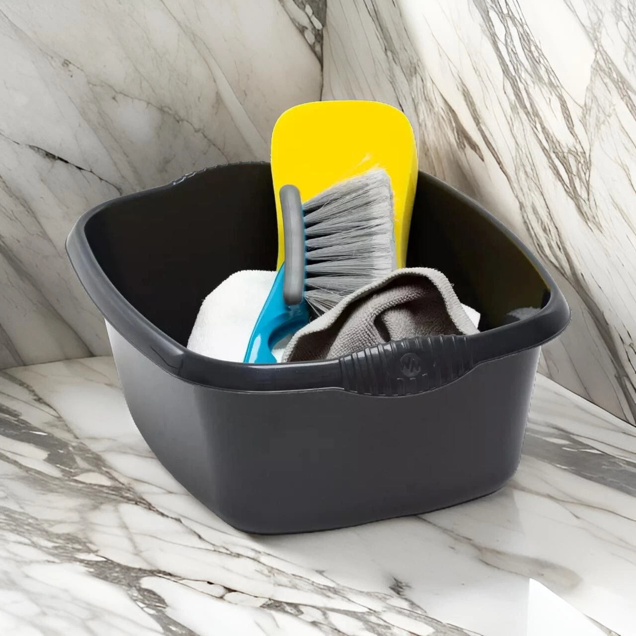 12L Washing Up Bowl Plastic Kitchen Basin Sink Mixing Cutlery Tidy Rectangular