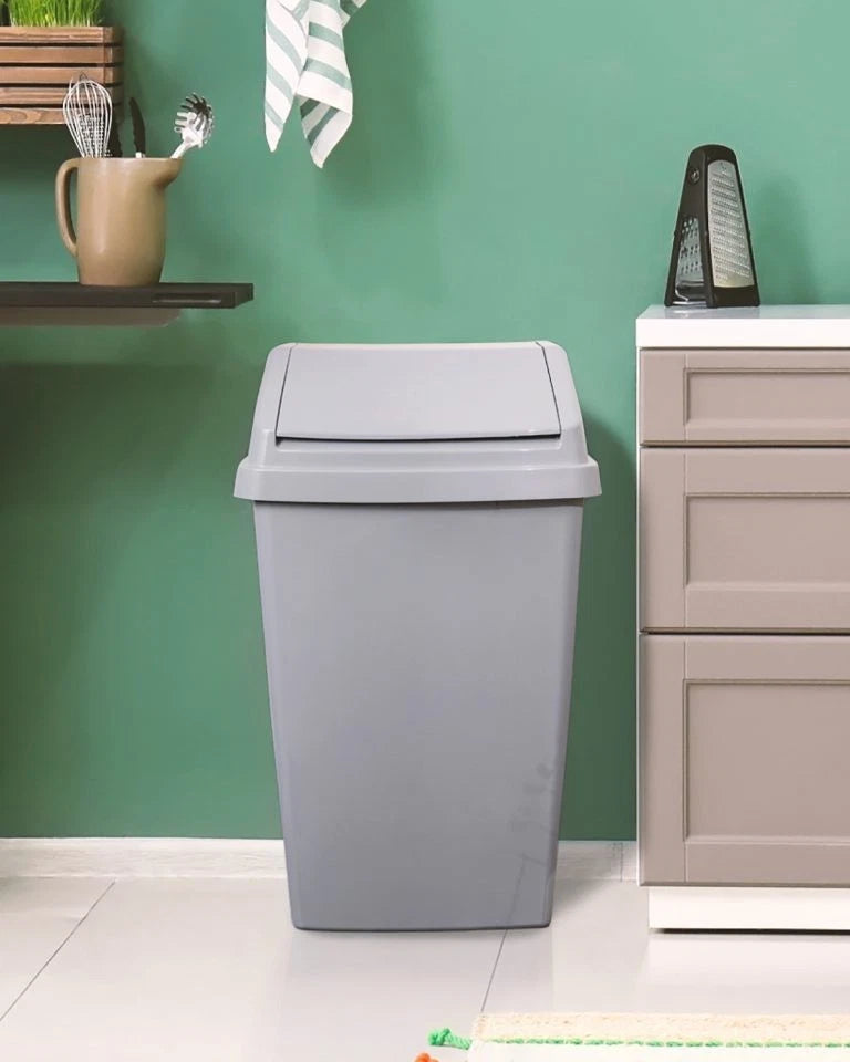 25/50L Plastic Swing Top Dust Bin Waste Rubbish Trash Can Home Kitchen Office