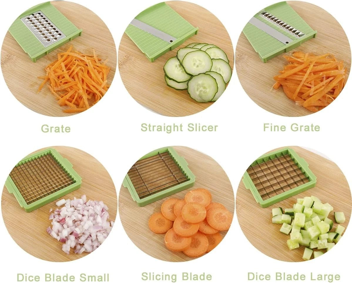 6 in 1 Vegetable Chopper Mandoline Slicer Dicer Cutter Grater Kitchen Gadget NEW