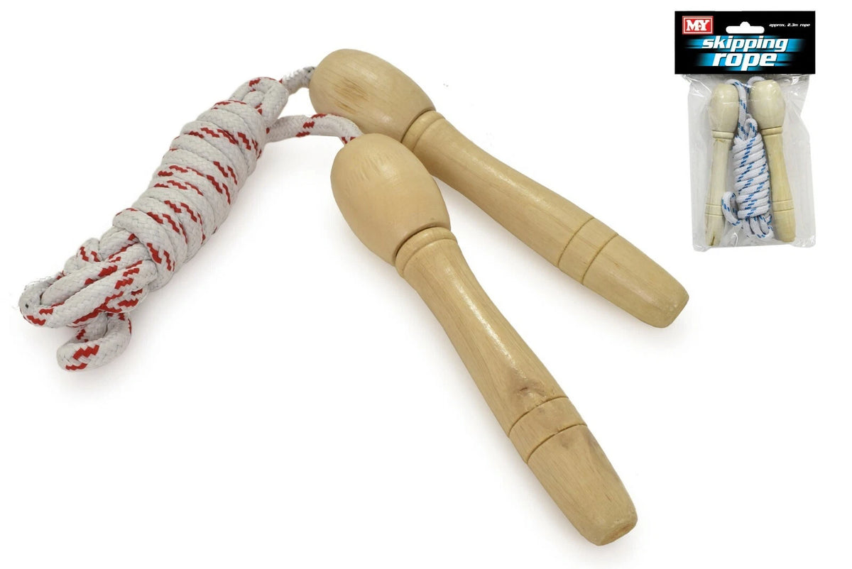2 x Skipping Rope Wooden Handle Jumping Speed Gym Activity Kids Adults Fitness