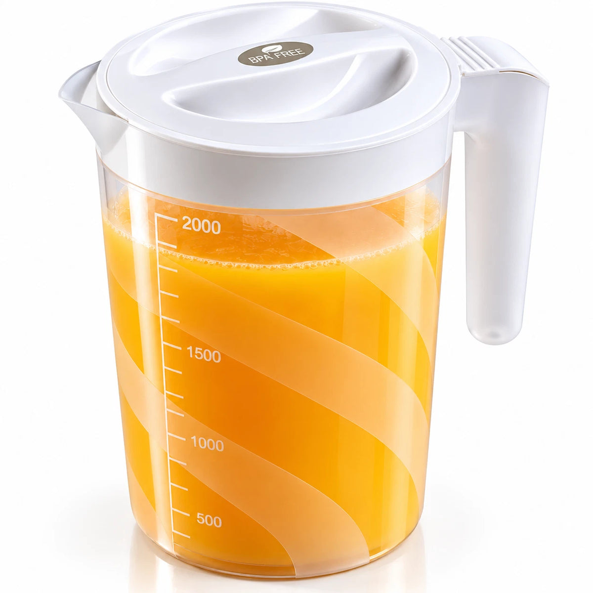 2 Litre Plastic Jug with Lid Pitcher Water Cocktail Juice Drinks Measuring Jugs