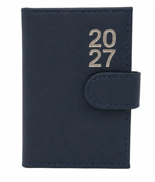 2027 Page a Day A7 Diary Soft Leather Feel Pocket Size Journal With Pen Gift