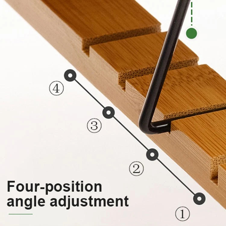 Bamboo Folding Laptop Table Stand With Storage Adjustable Bed Breakfast Tray