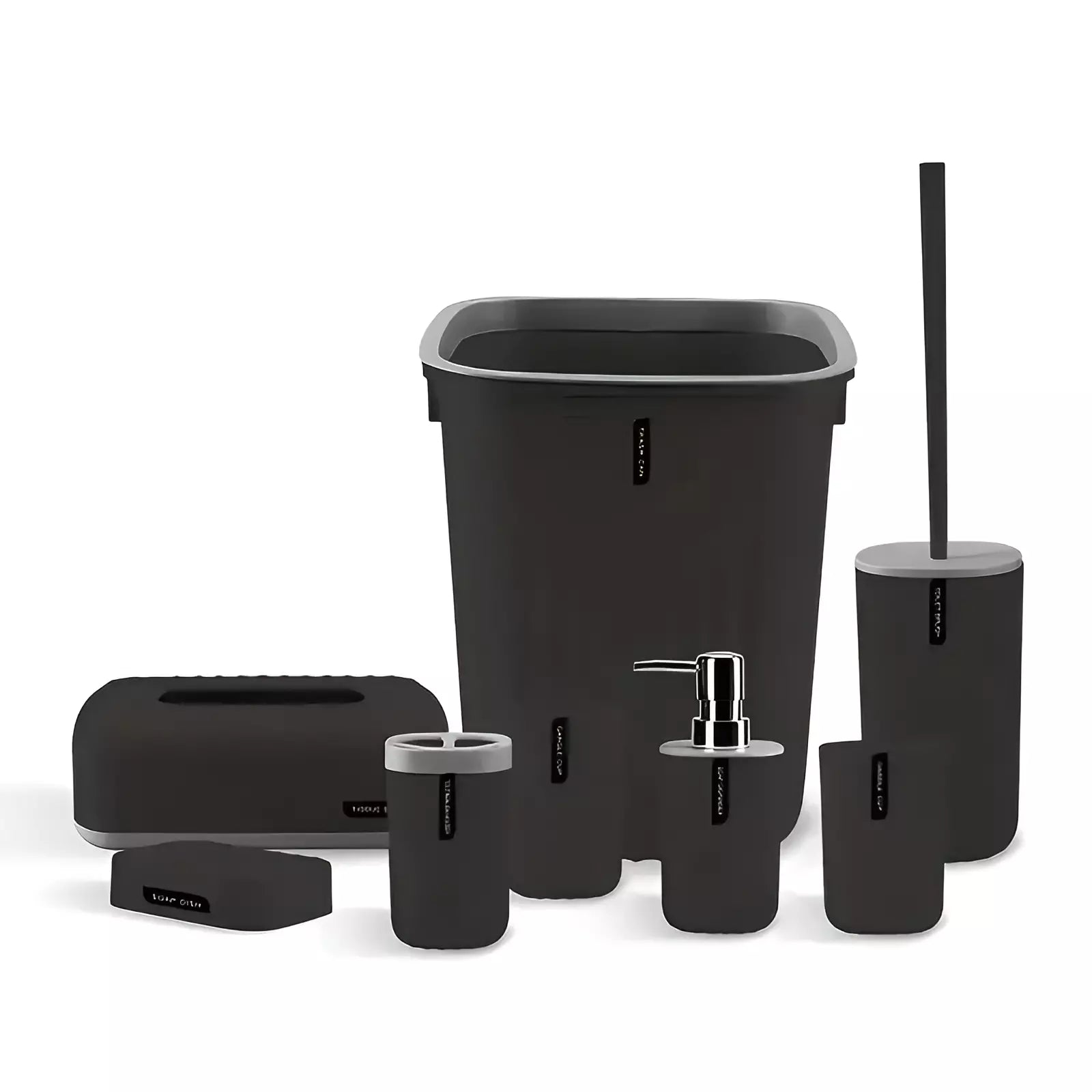 8pcs Bathroom Accessories Set Bin Toilet Brush Toothbrush Tissue Holder Soap