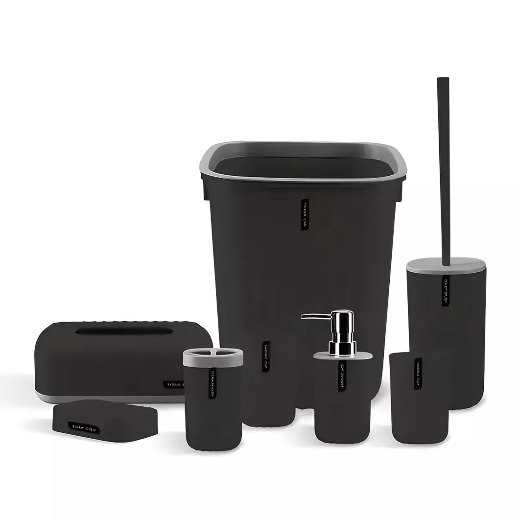 8pcs Bathroom Accessories Set Bin Toilet Brush Toothbrush Tissue Holder Soap