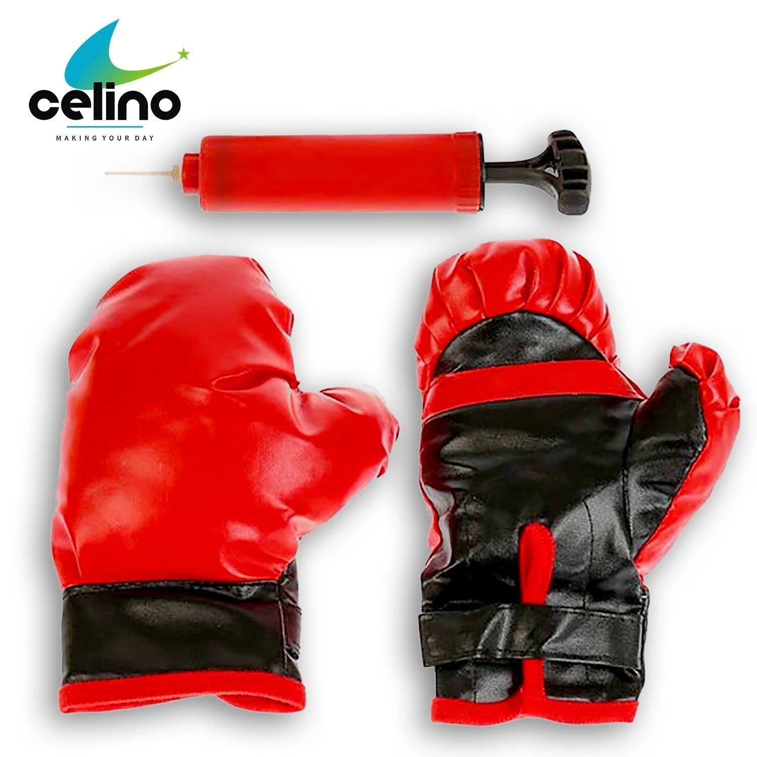 Kids Adjustable Boxing Punch Ball Set with Gloves, Mitts & Air Pump – Junior Training Toy