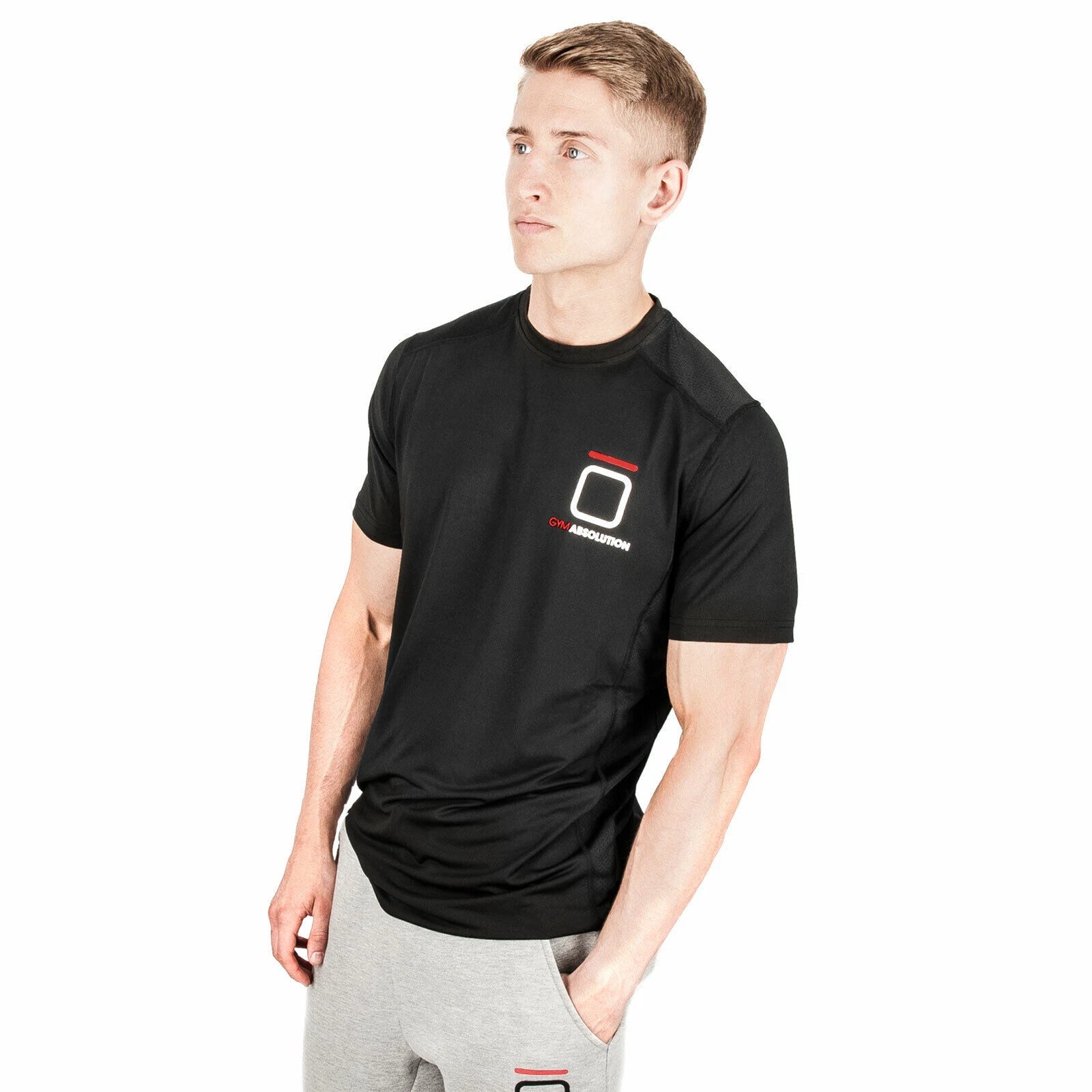 Mens T Shirts Short Sleeve T-shirt Gym Workout Slim Fit Muscle Crew Neck Tee Top