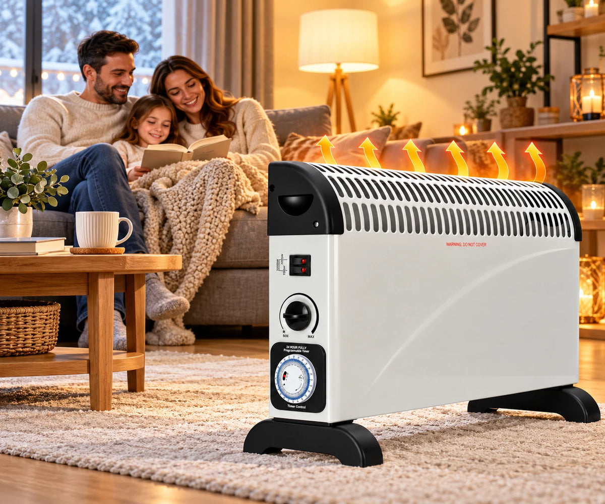 2000W Electric Convector Heater with 3 Heat Settings Timer & Thermostat 2kw