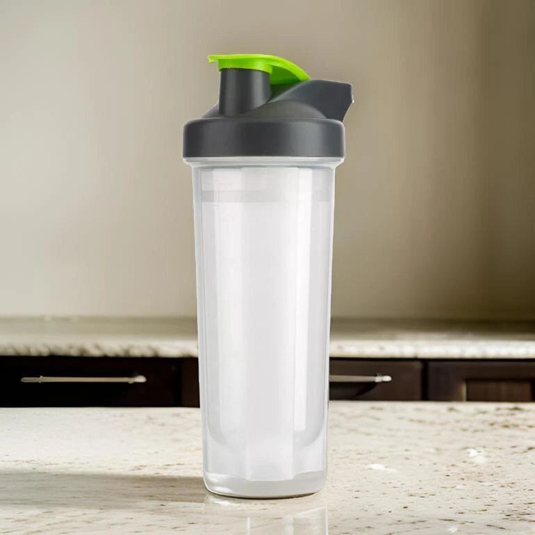Protein Shaker Bottle 700ml Flip Lid Whey Mixer Pre Workout Sports Gym BPA Free