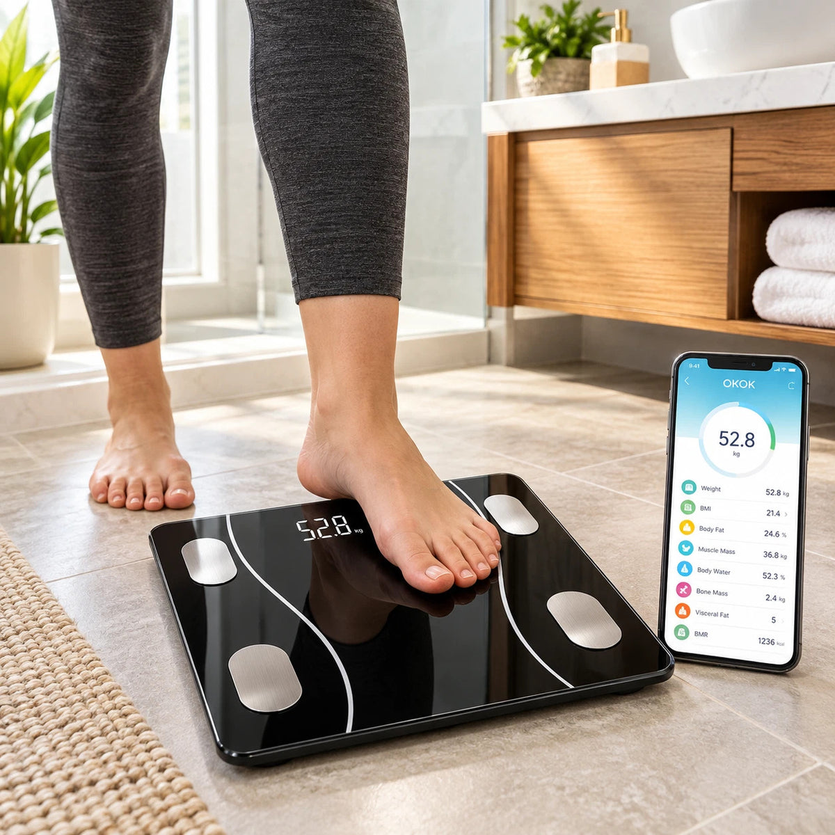 Celino Smart Bathroom Scales Bluetooth Body Fat BMI Digital Weighing Scale 180kg