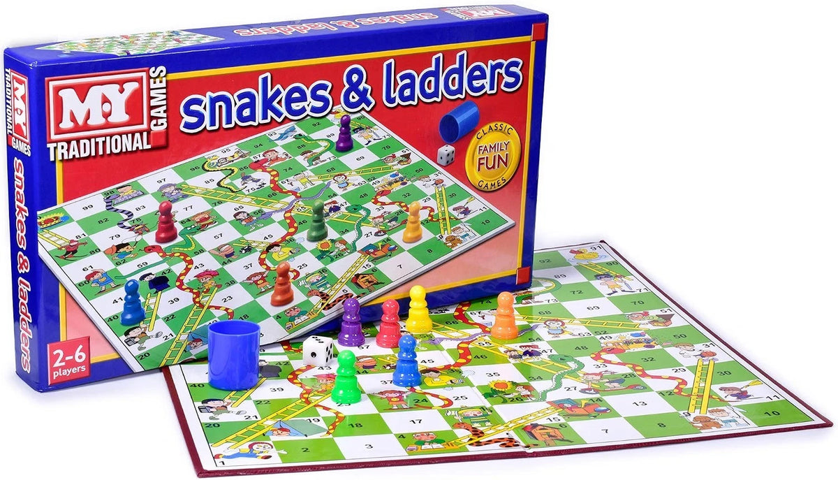 Snakes and Ladders Board Game Classic Traditional Fun Family Kids Adults Games