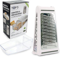 Cheese Grater with Container – 2-Sided Stainless Steel Vegetable, Fruit & Cheese Grater Kitchen Tool