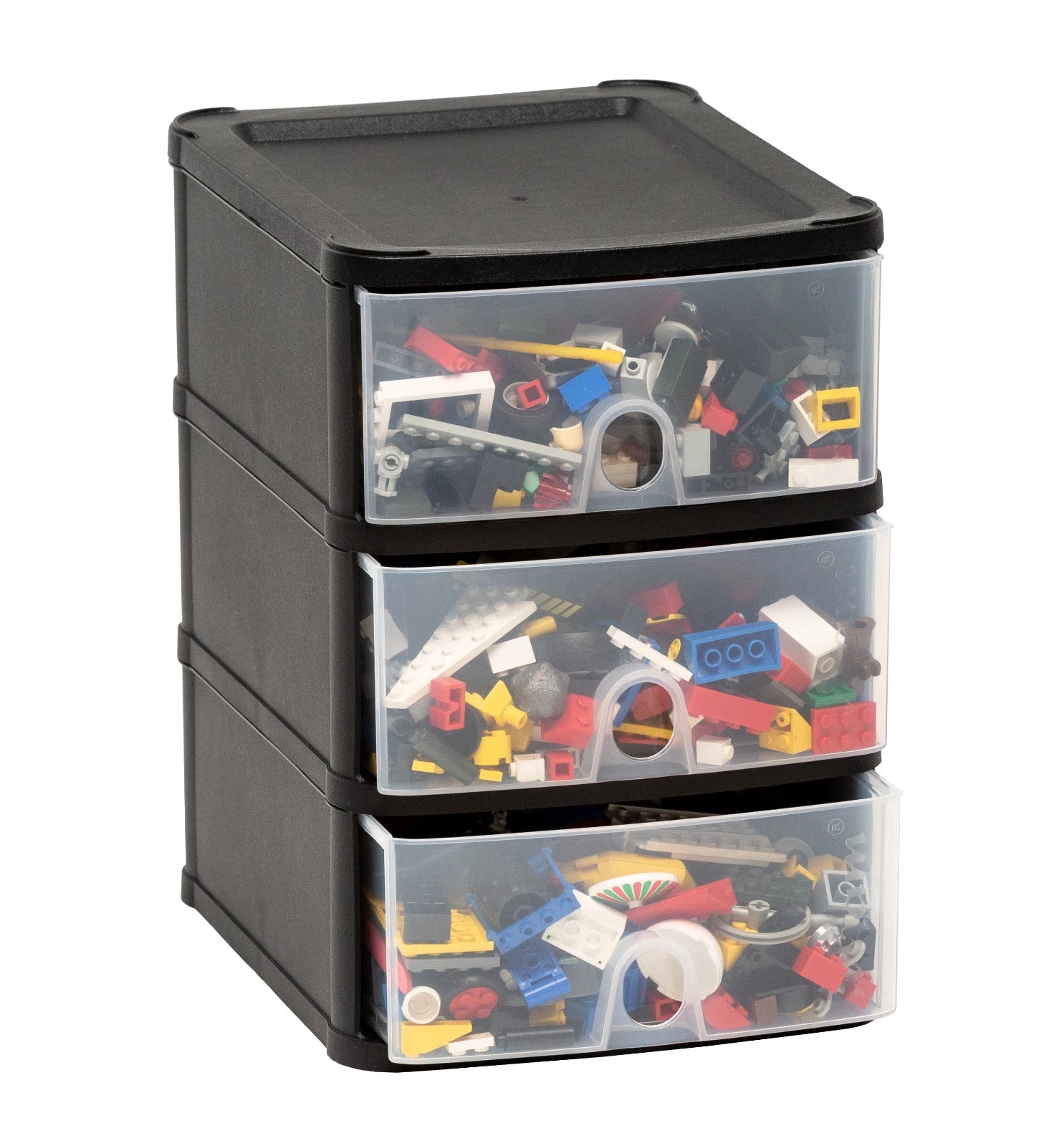Plastic Storage Drawers Handy 3 Tier Office Home Organiser Chest Drawer Tower