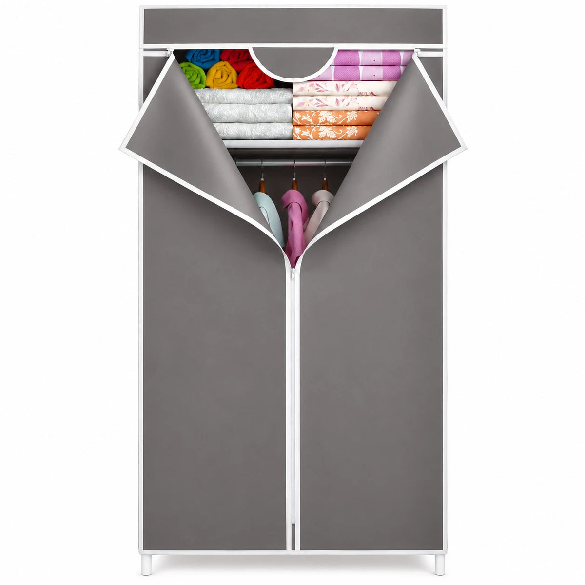 Portable Single Fabric Wardrobe Clothes Storage Closet Organiser Hanging Rail
