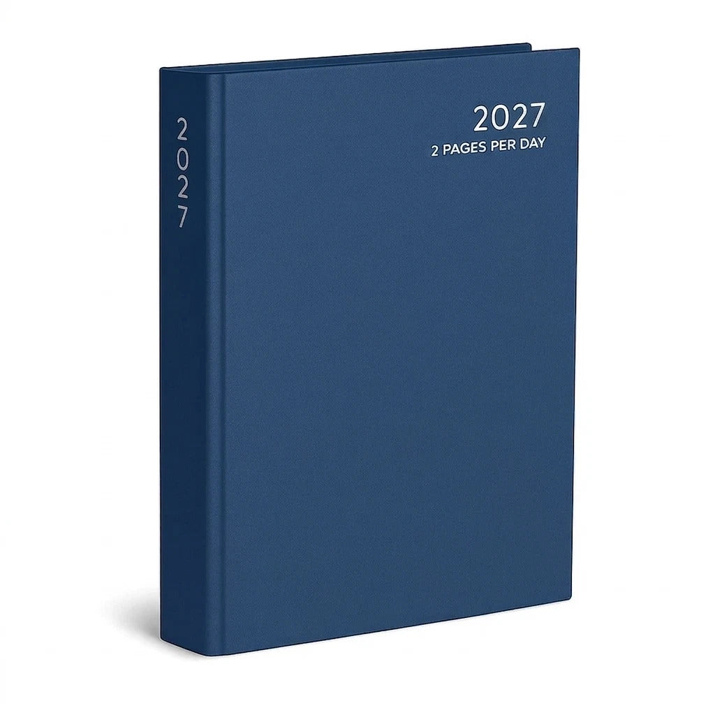 2027 Diary 2 Pages Per Day A5 Hardcover Planner Appointment Office Business Book
