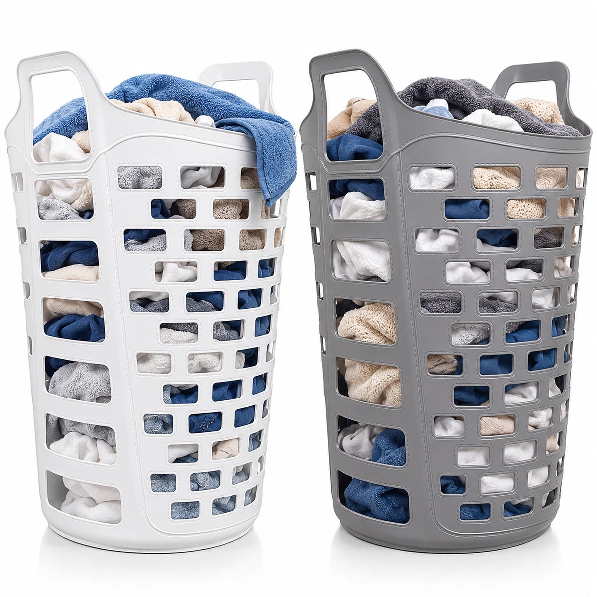 70L Plastic Laundry Basket Flexi Lightweight Utility Storage Washing Clothes