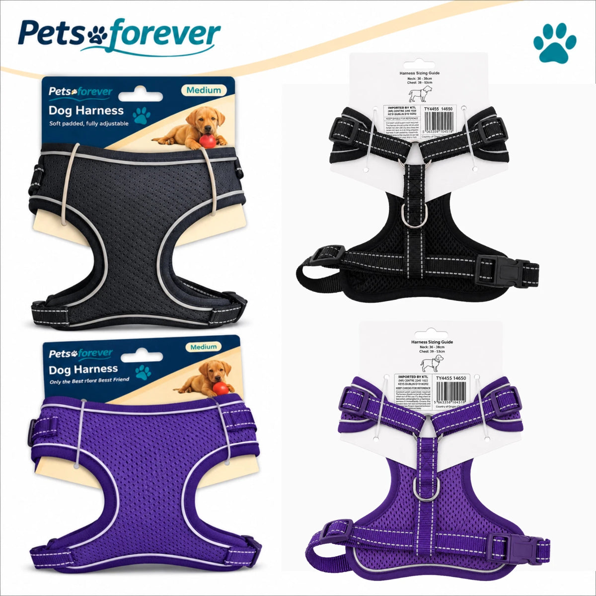 Dog Harness Small No Pull Adjustable Breathable Padded Mesh Soft Vest Front Clip