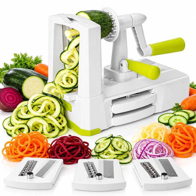 5 Blades Vegetable Spiralizer Slicer Zucchini Noodle Pasta Spaghetti Maker NEW