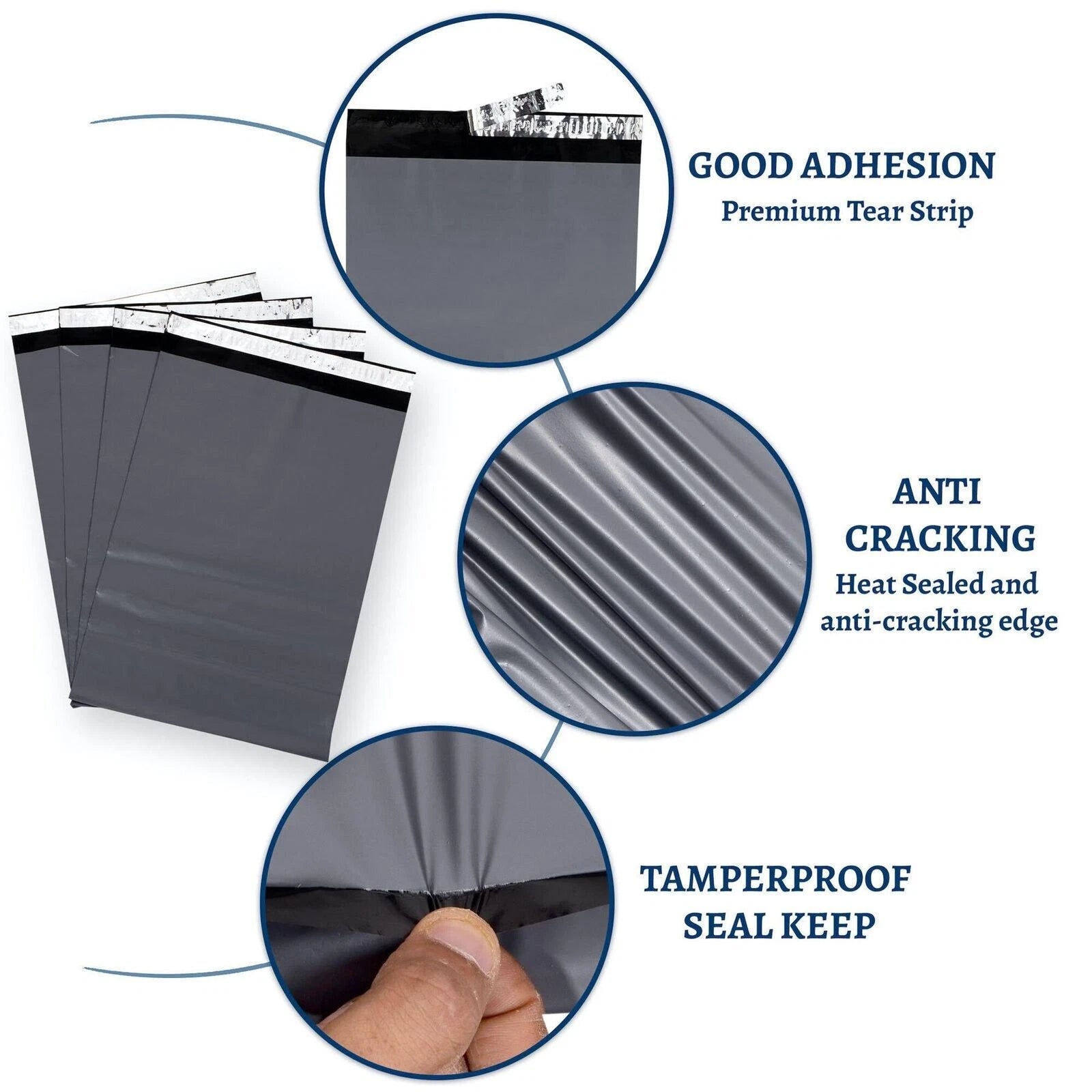 Grey Mailing Bags Postage Mixed Sizes Strong Poly Self Seal Plastic Postal UK