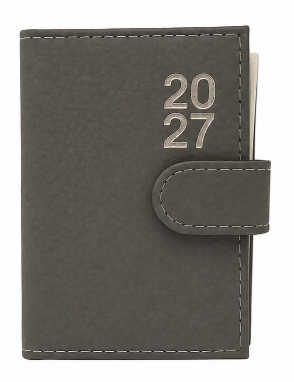 2027 Page a Day A7 Diary Soft Leather Feel Pocket Size Journal With Pen Gift