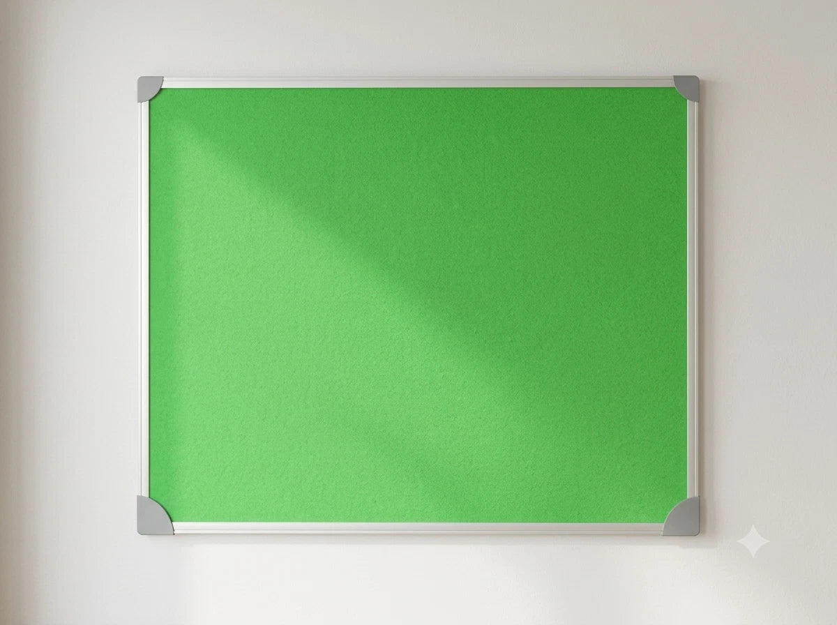 Green Felt Notice Board 1200x900mm Large Pin Board Aluminium Frame Office Home