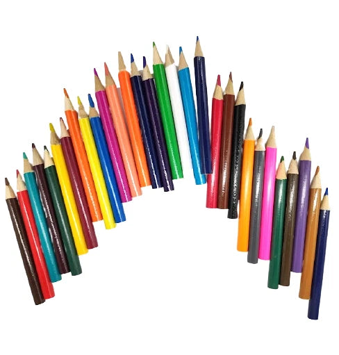 32 Colouring Pencils Mini Kids Children Back to School Art Craft Assorted Colour