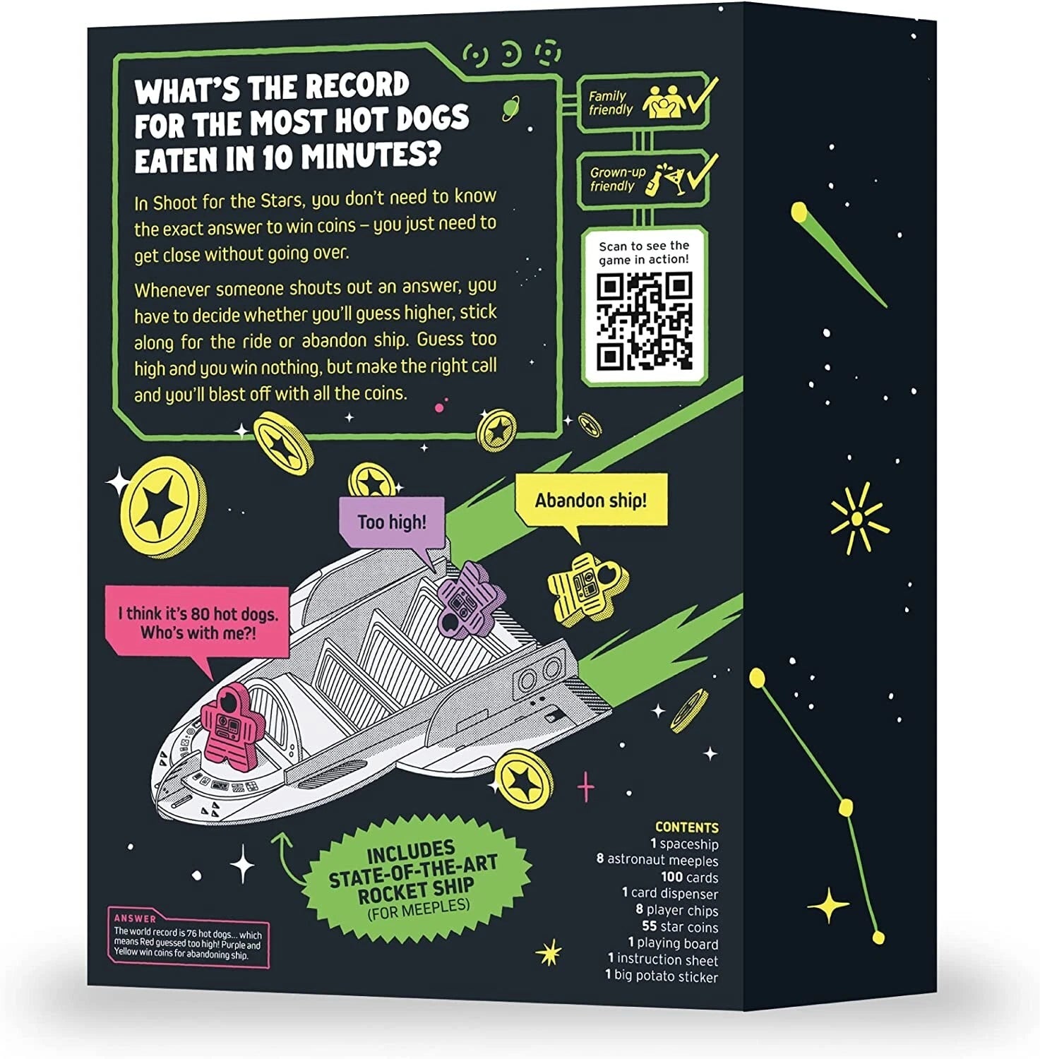 Shoot for the Stars Family Board Game for Kids Adults Trivia Guessing Games