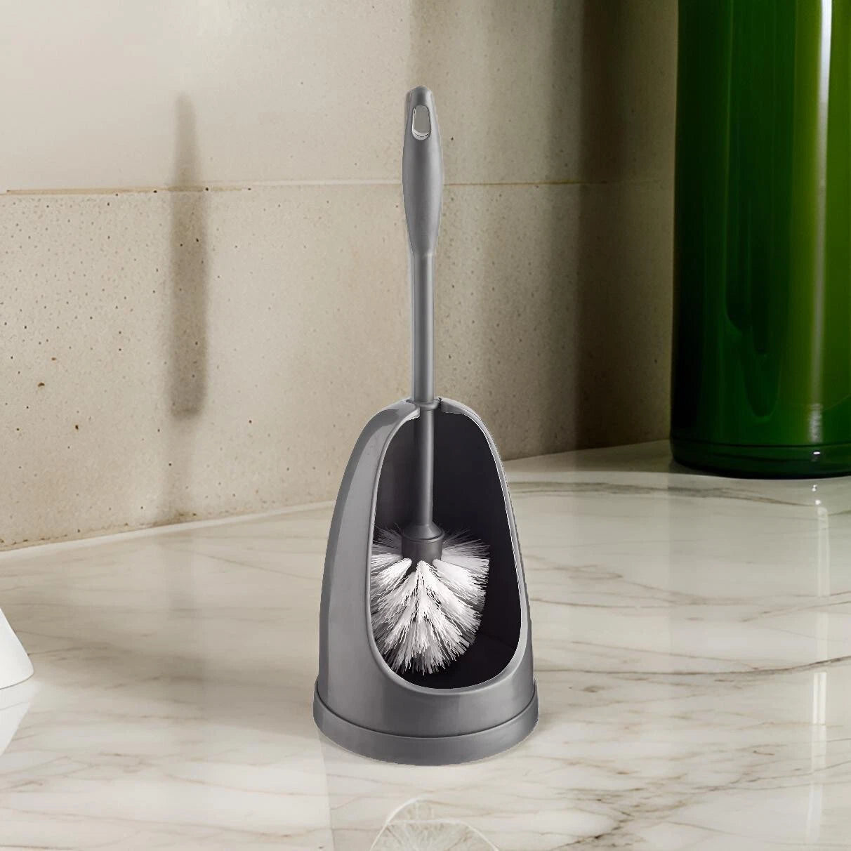 Toilet Brush and Holder Set Plastic Bathroom Accessories Cleaning Freestanding