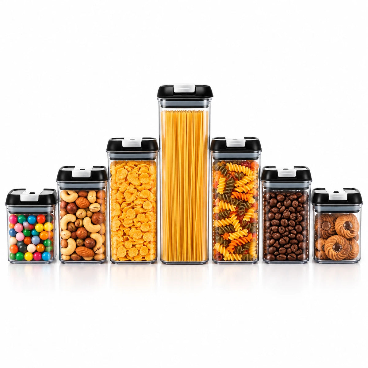 7 Pcs Food Storage Containers with Lids Airtight BPA Free Plastic Set Stackable