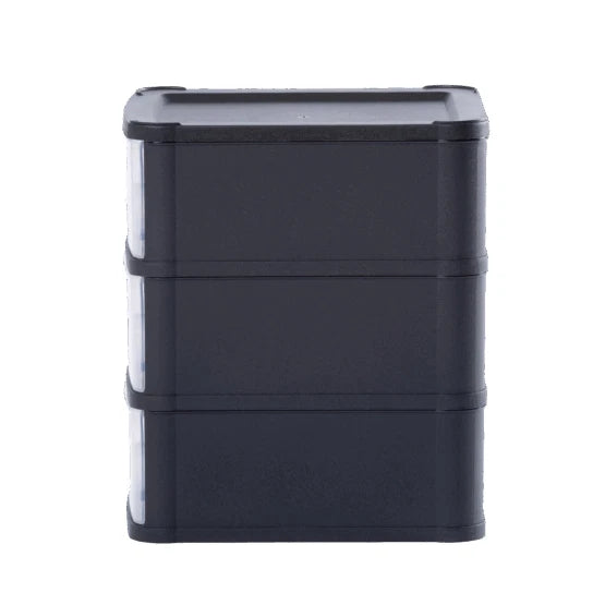 Plastic Storage Drawers Handy 3 Tier Office Home Organiser Chest Drawer Tower