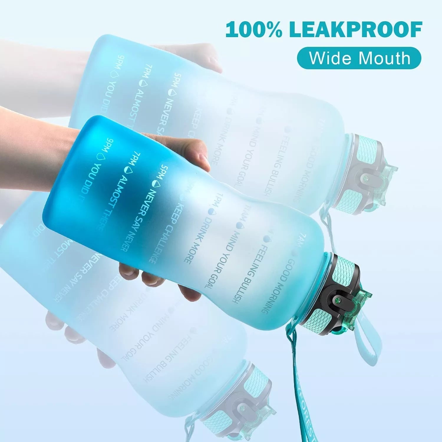 2L Water Bottle with Straw – Leakproof BPA-Free Gym & Sports Bottle with Time Markings