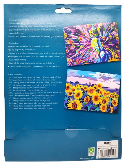 A4 Paint By Numbers Kids Children Art Painting Paint Brush Animals Birds Design
