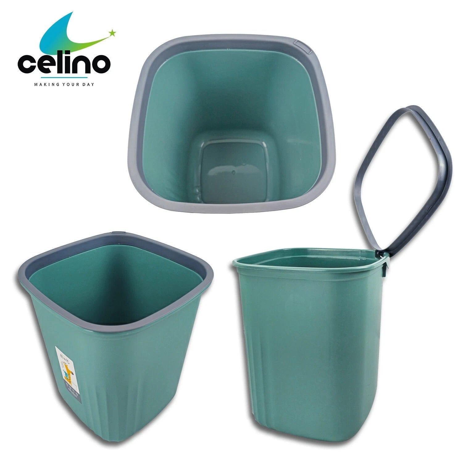 7L Plastic Waste Paper Bin – Square Dustbin for Kitchen, Office & Bathroom