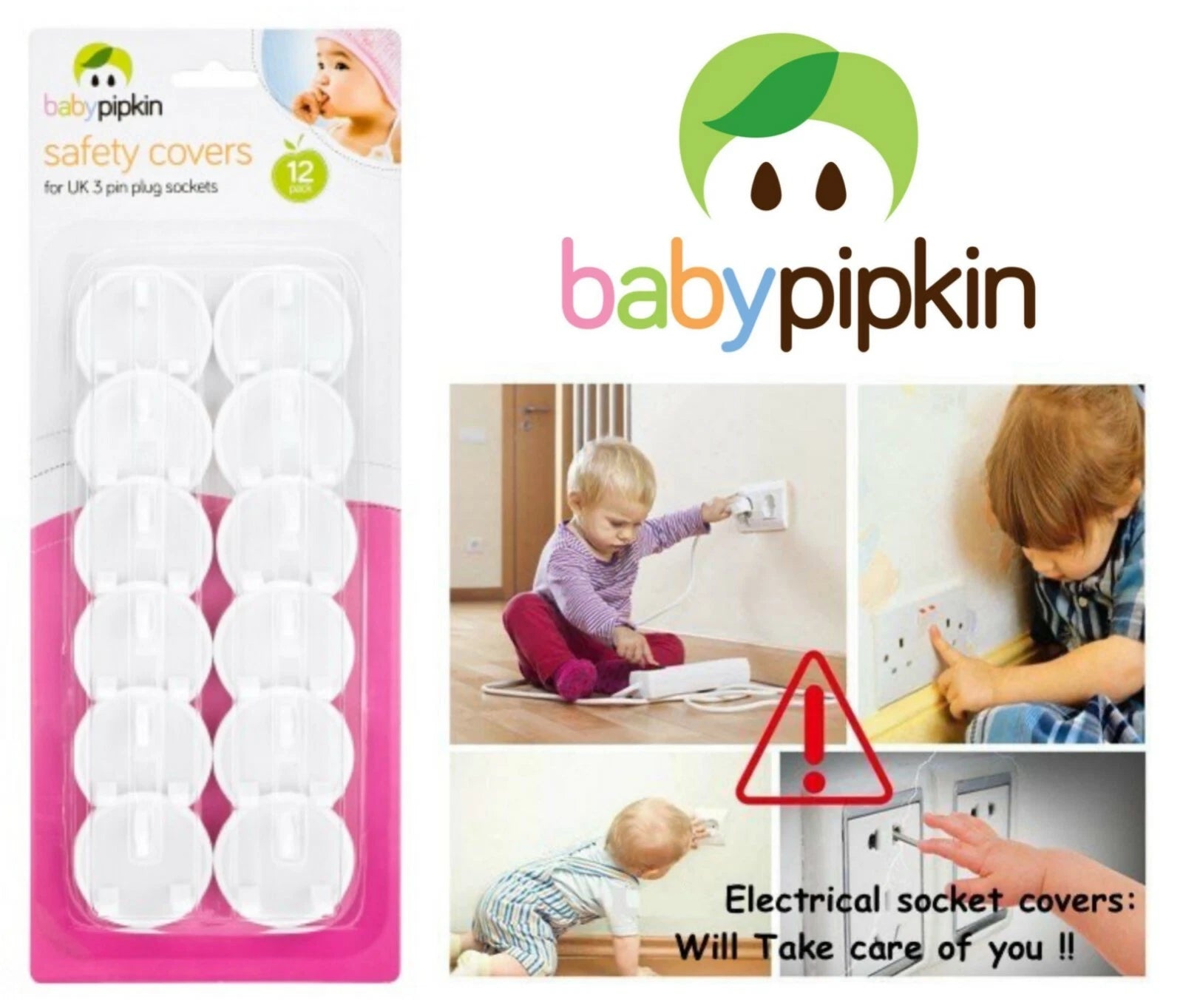 12 x Child Safety UK Plug Socket Covers Mains Electrical Protector Inserts Guard