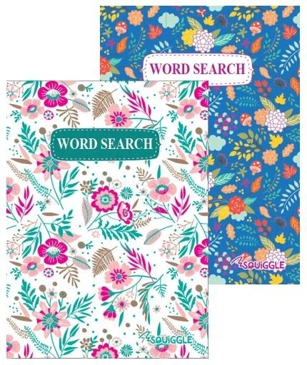 A5 Floral Wordsearch Book Travel Size For Adults & Older Children Puzzle Books