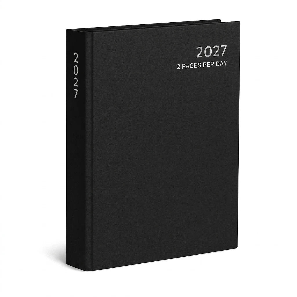 2027 Diary 2 Pages Per Day A5 Hardcover Planner Appointment Office Business Book