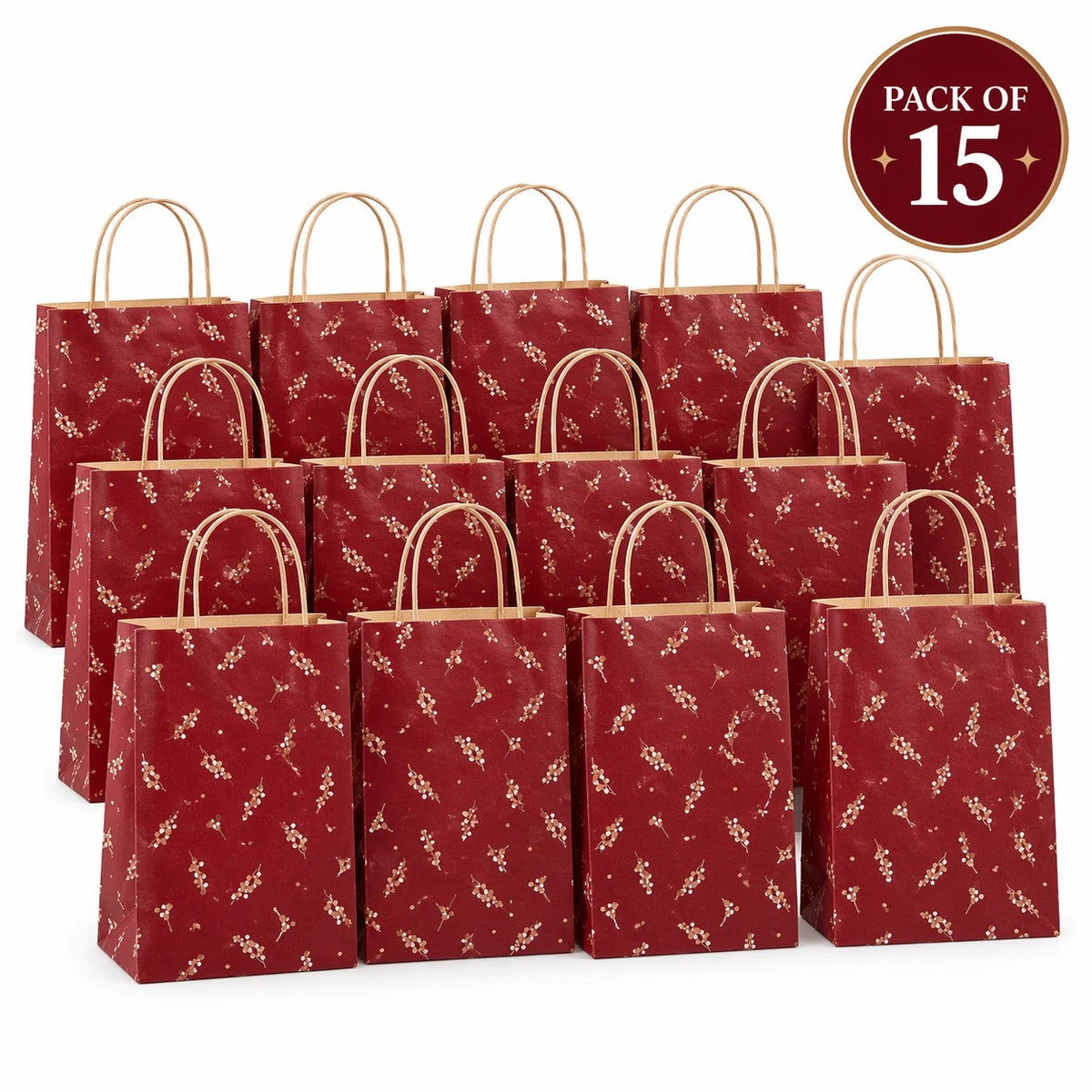 15 Paper Bags With Twisted Handles Medium Xmas Gift Shopping Party Carrier Bags