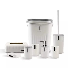 Load image into Gallery viewer, 8pcs Bathroom Accessories Set Bin Toilet Brush Toothbrush Tissue Holder Soap
