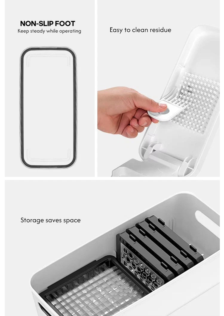 7-in-1 Vegetable Chopper with Container Multi-Functional Slicer Dicer Grater