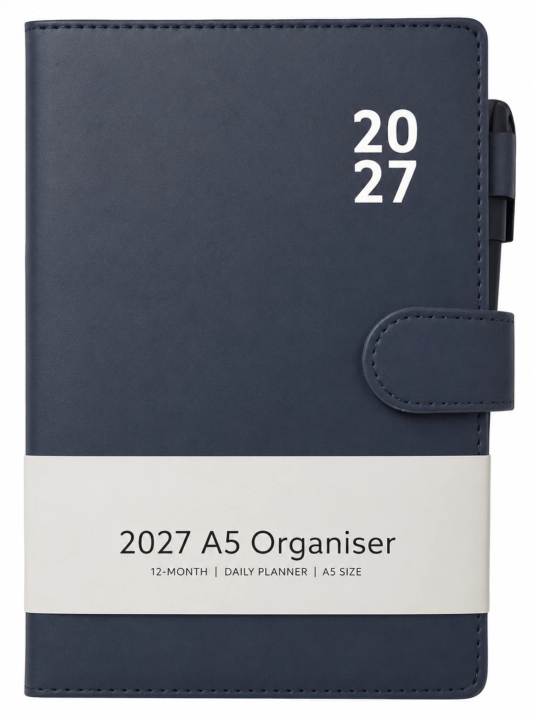 2027 A5 Week to View Diary Premium Organiser with Pen A-Z Address Index Book