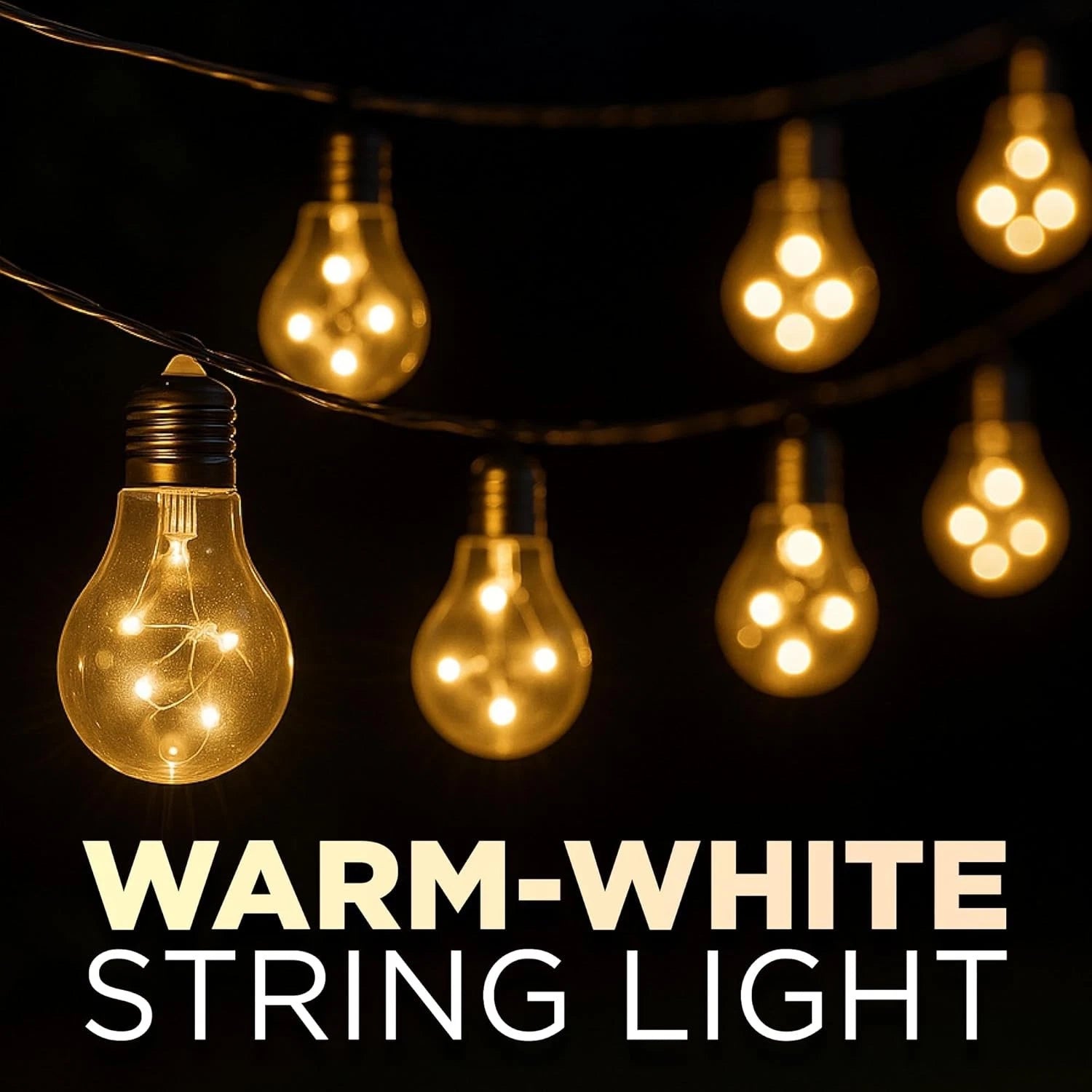 Solar String Lights 10 LED Warm White Outdoor Garden 3.8M Fairy Lights Bulbs