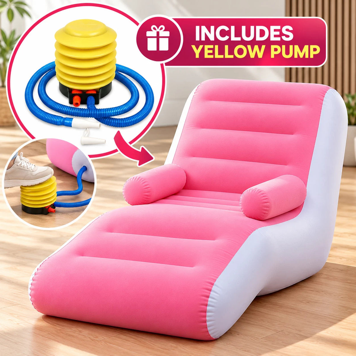 Infltable Sofa Bed Single Lounge Chair For Camping Indoor Outdoor With Armrest