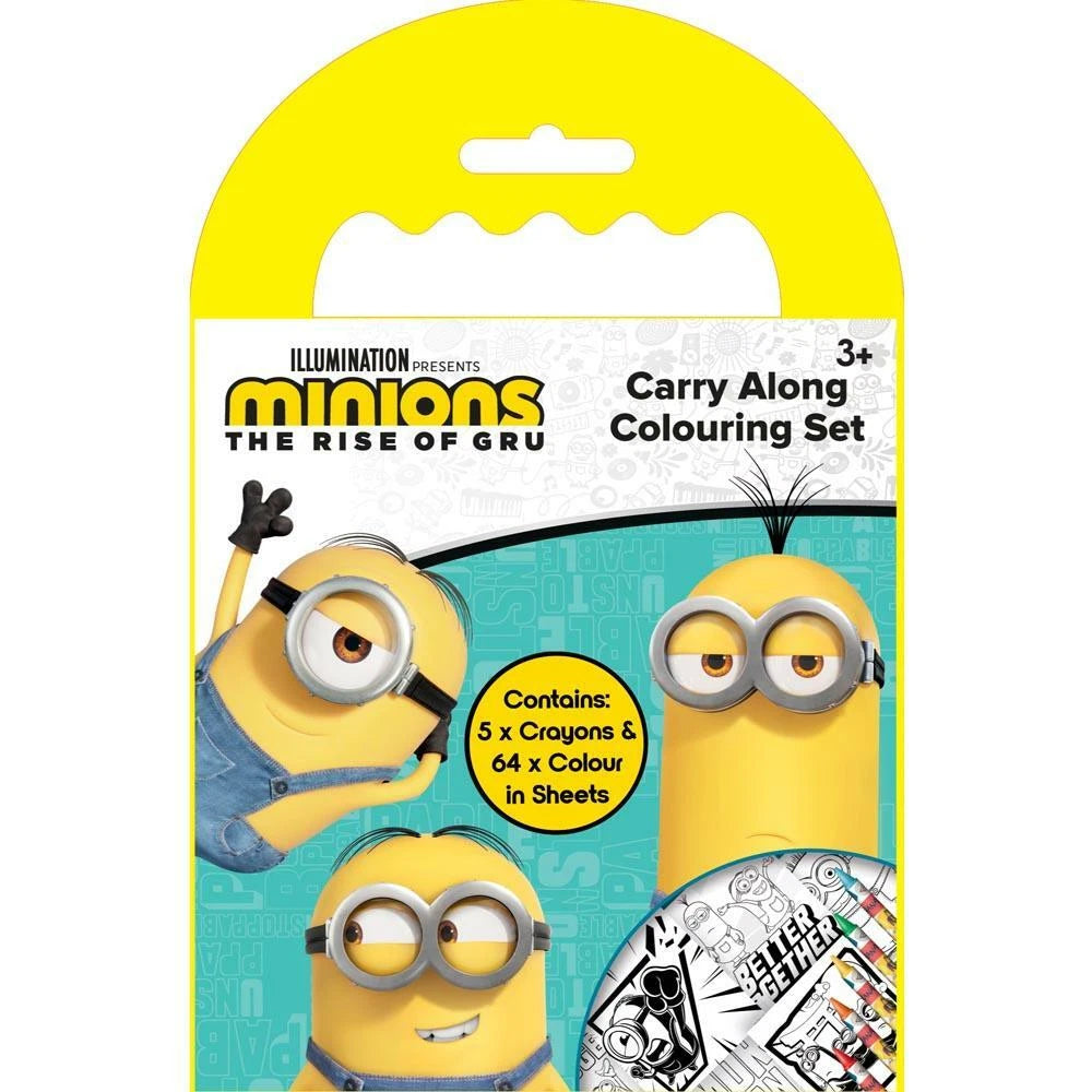 Minions The Rise of Gru Carry Along Colour Set Travel Activity Party Bag Filler