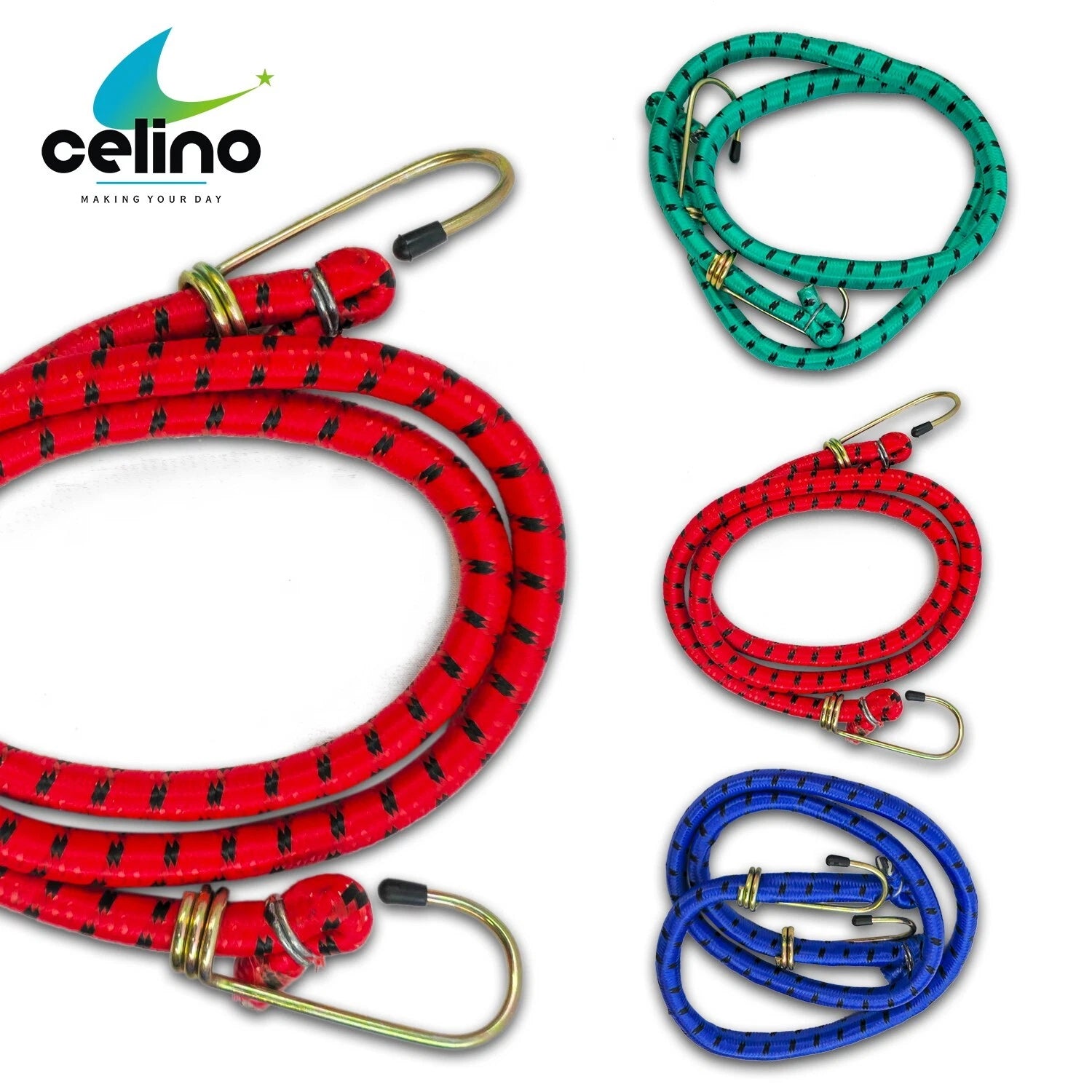 Bungee Luggage Straps Cord With Hooks 12mm x 1m Long Rope Trolley Car Bike Van