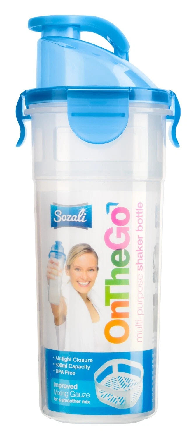Protein Shaker Bottle 600ml Airtight Mixer Cup Pre Workout Sports Gym BPA Free